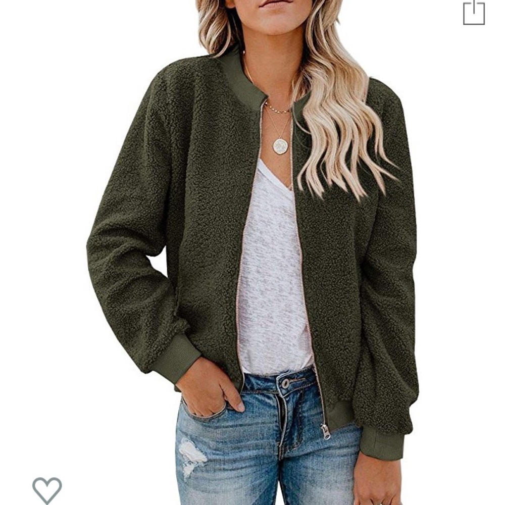 Round Collar ZipperCasual Jacket